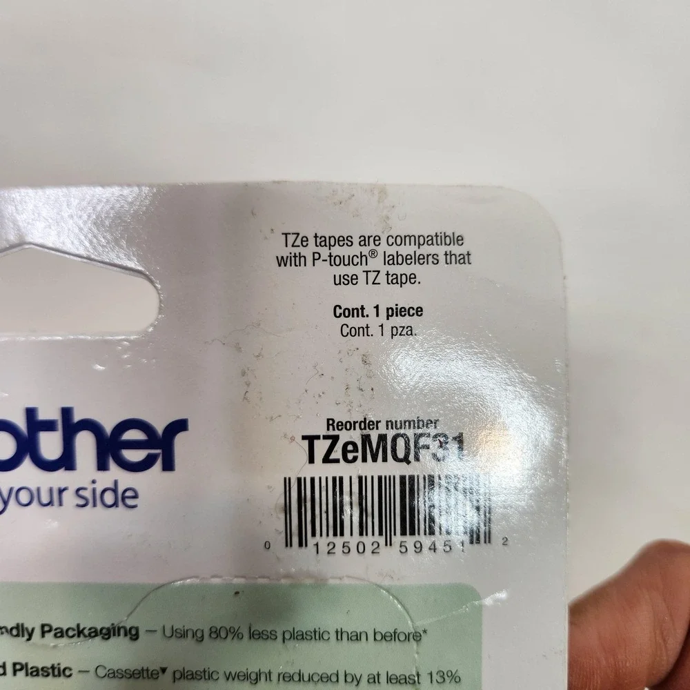 Brother P-Touch TZeMQF31 Label Tape 12mm 1/2in Black On Pastel Purple Laminated